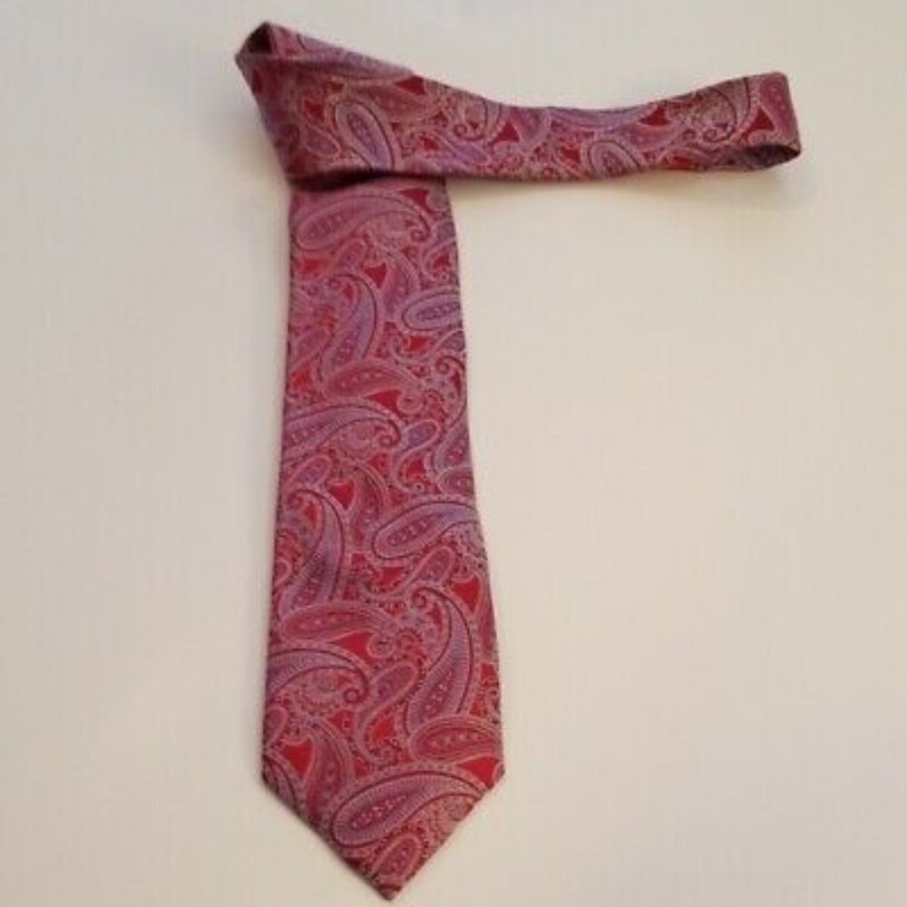 Shirtmakers Eagle Men's Red Paisley Tie